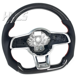 Accesorios de Interior de coche volante de fibra de carbono para <span class=keywords><strong>Volkswagen</strong></span> GTI Golf Mk7 Polo GTS GTD <span class=keywords><strong>GTE</strong></span> R <span class=keywords><strong>Passat</strong></span> CC R-Line - Product Image 2