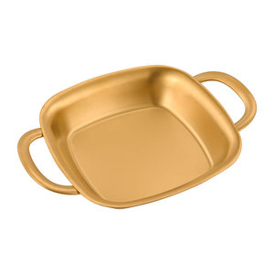 Bandeja Cuadrada de Acero Inoxidable con Doble Asa, Grado Comercial, Plato para Servir Alimentos, para Servicio de Café y Té en Hoteles - Product Image 3