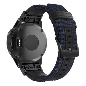 Pour <span class=keywords><strong>Garmin</strong></span> <span class=keywords><strong>Fenix</strong></span> 7 6 <span class=keywords><strong>5</strong></span> <span class=keywords><strong>Bracelet</strong></span> de remplacement de <span class=keywords><strong>bracelet</strong></span> de montre intelligent en cuir véritable + toile <span class=keywords><strong>22mm</strong></span> <span class=keywords><strong>bracelet</strong></span> de montre en Nylon à ajustement rapide - Product Image 5