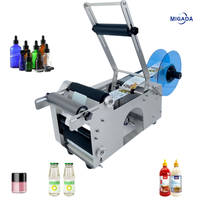 Machine d'étiquetage semi-automatique pour bouteilles et canettes en plastique rondes, machine d'impression d'étiquettes pour bouteilles en verre et en plastique, petites ampoules