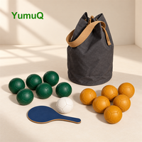Ensemble de boules de pétanque personnalisées YumuQ avec logo, jeu de bocce d'extérieur, boules de boccia en polyuréthane avec corde de mesure