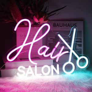Hair salon neon <b>sign</b> Barber pattern LED <b>sign</b> Acrylic neon <b>light</b> USB powered advertising <b>sign</b> Hair beauty salon <b>sign</b> - Product Image 6