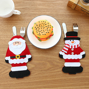 Bolsa de Tela <span class=keywords><strong>para</strong></span> Decoración de Mesa Navideña con Diseño de Papá Noel y Renos, Novedad <span class=keywords><strong>para</strong></span> la Cena Navideña - Product Image 2