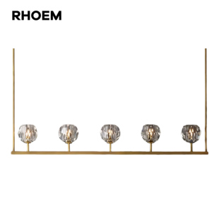 Lámpara Colgante RHOEM RH de 48 Pulgadas, Lineal, de <span class=keywords><strong>Cristal</strong></span> K9 y Latón Sólido, para Venta al Por Mayor - Product Image 1