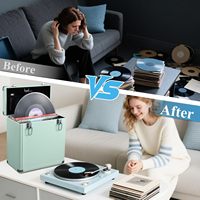 Étui de rangement pour disques vinyles en cuir personnalisé, capacité de plus de 30 disques simples de 12 pouces, étanche, pour CD, LP, enregistrements, collections, organiseur