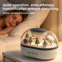 Humidificateur ultra-silencieux alimenté par USB, paysage miniature de verdure enneigée, diffuseur d'aromathérapie automatique pour la maison, la chambre à coucher, le bureau