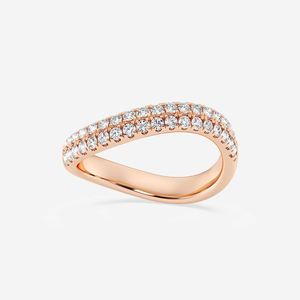 Anillo de Diamantes Apilables para Mujer, 1/2 CTW, Diamantes Redondos Cultivados en Laboratorio, Diseño en Espiral de Doble Hilera, Oro de 14K y 18K, Anillo de Joyería Elegante y Moderno - Product Image 3