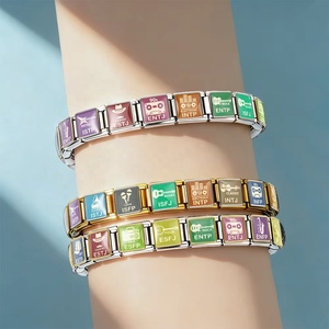 MBIT Diseño Original E o I Person Jewelry, Eslabón Italiano Compatible con Pulseras de Acero Inoxidable de 9mm, para Creación de Joyas DIY, Amuleto, Regalo de Joyería para Mujer y Hombre - Product Image 1