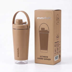 Botellas Deportivas Personalizadas con Logotipo Metálico, para Gimnasio, para Proteínas en Polvo, para Agua, Aisladas, de Acero Inoxidable, con Contenedor - Product Image 6