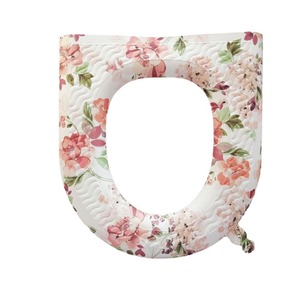 <b>EVA</b> Toilet Seat Cover White Floral Pattern Waterproof Washable All Season Thick Warm Household Use - Product Image 4