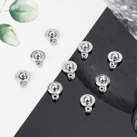Vente en gros de fermoirs à bouton-pression en acier inoxydable RTX 304, attaches boule et rotule pour colliers, bracelets, fabrication de bijoux DIY et pierres précieuses