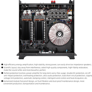 LA124 1200W <span class=keywords><strong>2</strong></span>/4 canales amplificador de potencia profesional 1000 vatios estéreo carcasa de Metal amplificadores de alta potencia - Product Image 4