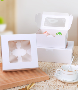 Caja de Transporte para Pastel de Queso Personalizada, Caja de Embalaje para Pastel de Cumpleaños con Asa, Cajas para Cupcakes de Papel Kraft con Ventana - Product Image 6