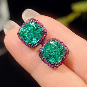 Lujo Dubai nupcial boda Boutique joyería conjunto mujer negro Oro Verde circón <span class=keywords><strong>Esmeralda</strong></span> anillo pendientes colgante collar - Product Image 6