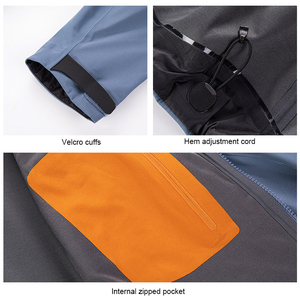 Chaqueta Impermeable Transpirable Calefactable Para Hombre, Cortavientos Rígido Funcional de 3 Capas, Largo con Cierre de Cremallera Para Montañismo - Product Image 6