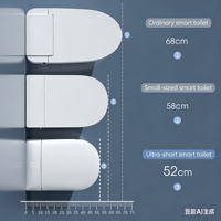 WC intelligent électrique monobloc en céramique de luxe, à poser au sol, avec bidet intégré pour salle de bain