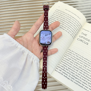 Cinturino per <span class=keywords><strong>Apple</strong></span> <span class=keywords><strong>Watch</strong></span> S11/10/9/8/7/<span class=keywords><strong>SE</strong></span> in Pelle Punteggiata Stile Coreano, Versatile e alla Moda, Unisex - Product Image 1