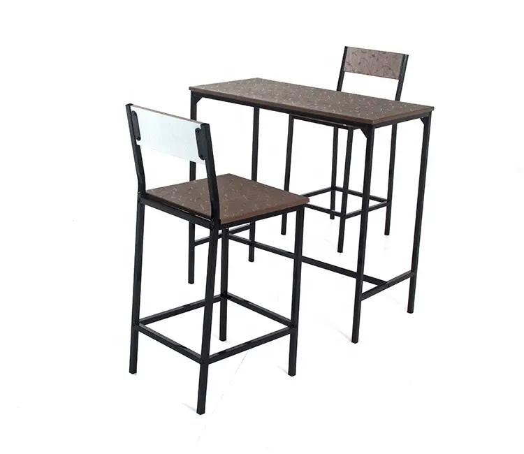 Nuevo diseño de mesa de comedor de madera de muebles de placa y Marco de metal mesa de almuerzo para oficina-inicio-lugar público DS-009