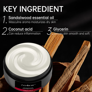 Gel hydratant doux et lissant <span class=keywords><strong>pour</strong></span> la <span class=keywords><strong>barbe</strong></span>, savon à raser naturel au bois de santal, crème à raser moussante <span class=keywords><strong>pour</strong></span> hommes - Product Image 5
