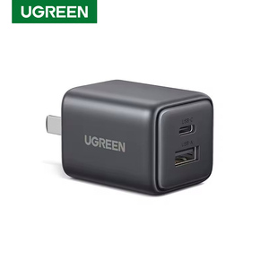 UGREEN Cargador Mini GaN de <span class=keywords><strong>20W</strong></span> con Doble Puerto <span class=keywords><strong>USB</strong></span> <span class=keywords><strong>C</strong></span> para Teléfono Carga Rápida Adaptador de Corriente con Control de Temperatura para iPhone Samsung - Product Image 1