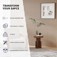 Panneaux muraux en placage de bois massif Mur à lattes MDF en chêne naturel pour l'insonorisation et la décoration intérieure des repas modernes