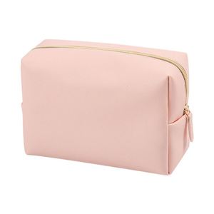 Women's Fashion Travel Cosmetic Bag PU Leather Waterproof Makeup <b>Case</b> with Custom Logo and Zipper - Product Image 4