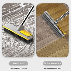 Brosse à sol en PVC plastique avec <span class=keywords><strong>peigne</strong></span> et long manche de Zhejiang pour le nettoyage des carreaux de salle de bain et des tapis - Product Image 3