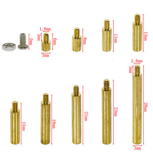 270 M2 Knurled Brass cột với thép không gỉ vít Nut <span class=keywords><strong>Stud</strong></span> đầu duy nhất vòng brass cột Đồng vật liệu kết hợp Kit - Product Image 1