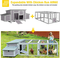 Poulailler 67.3 "grande maison de canard avec 4 nichoirs pour 2-4 poulets poulailler extérieur cage à poulet