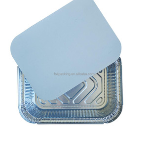 Hình chữ nhật nhôm lá Pan với nắp dùng một lần nhôm takeout <span class=keywords><strong>container</strong></span> thực phẩm nhôm lá mỏng hộp phục vụ Khay cho thức ăn nhanh - Product Image 2