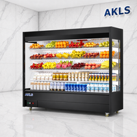 Vitrine réfrigérée commerciale à 5 niveaux, ouverte sur le devant, à refroidissement par air, avec dégivrage automatique, pour fruits, légumes, lait et boissons, pour supermarché