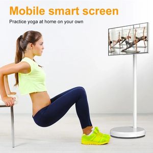 New Design with Built-in Battery Flat Screen 21.5-inch 6GB+128GB <b>White</b> Movable Intelligent Touch Mobile Portable <b>TV</b> - Product Image 5