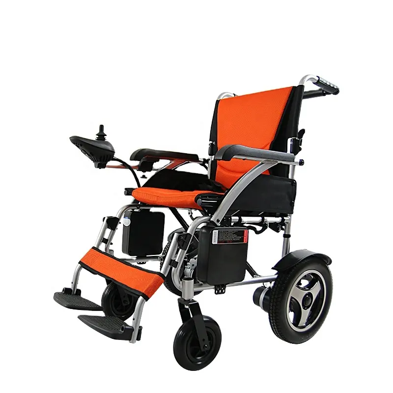 Venta al por mayor estándar silla de ruedas eléctrica portátil de aleación de aluminio de alta con silla de ruedas
