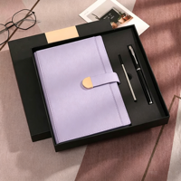 Carnet à couverture rigide en similicuir épaissi, reliure cousue, emballage coffret cadeau, pour réunions d'affaires, vente en gros, logo personnalisé