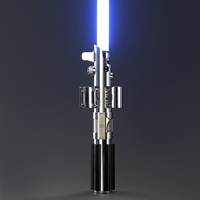 Sable de luz de Anakin Skywalker EP3 con cámara de cristal giratoria, Neopixel, Smooth Swing, Proffie, empuñadura metálica, espada láser coleccionable
