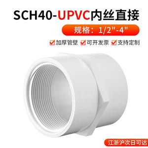 Conector Adaptador de Rosca Interna de Plástico ANSI, Accesorios de UPVC Blancos Estándar Americanos SCH40, Conectores Rectos/Rosca Interna - Product Image 3