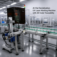 Machine de marquage laser UV pour la numérotation des flacons AI avec système de collecte de données de codes 2D et de traçabilité pour l'aggregation des cartons