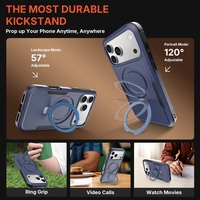 Étui de téléphone portable antichoc magnétique pour 17 18 Pro avec support de raquette, coque hybride TPU PC de haute qualité