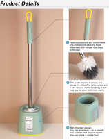 Brosse de toilette d'usine brosse de nettoyage de salle de bain avec support poils rigides brosse de toilette de salle de bain domestique avec support