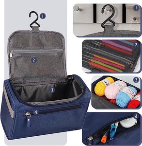Kit de Ganchillo Portátil para Principiantes con Accesorios de Costura, Juego de Herramientas de Tejer de Tela y Plástico, Estilo Simple para Viajar - Product Image 5