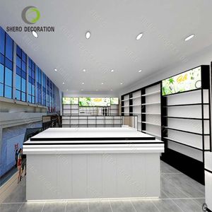 Mostrador de exhibición compacto de muebles de diseño de tienda de cosméticos pequeña personalizada para diseño de tienda de <span class=keywords><strong>espacio</strong></span> limitado para tienda de cosméticos pequeña - Product Image 1