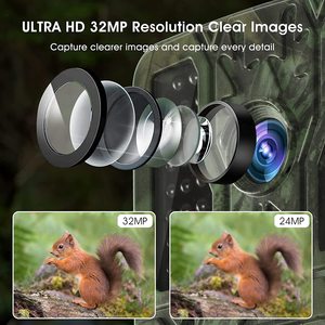 Caméra de chasse professionnelle <span class=keywords><strong>pour</strong></span> l'extérieur, étanche IP67, 4K, 32MP, vision nocturne, portée de 20 m, détection de <span class=keywords><strong>mouvement</strong></span>, batterie solaire - Product Image 2