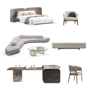 別荘や高級住宅向けの豪華でモダンな寝室セット |   工場直販価格の高級カスタム家具 - Product Image 1