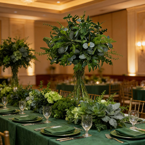 Bola de Flores Artificiales de Seda Verde Realista para Decoración de Centros de Mesa de Boda, Regreso a Clases - Product Image 1