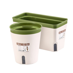 Maceta de plástico para decoración interior de oficina, Rectangular, redonda, verde, <span class=keywords><strong>autorriego</strong></span> - Product Image 5