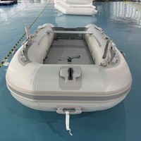 Bateau pneumatique gonflable RSDal360 gris clair de 360 cm avec porte-canne à pêche et support d'ancrage