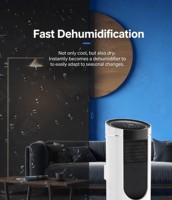 Climatiseur mobile portable, ventilateur de refroidissement et de déshumidification avec panneau tactile intelligent, minuterie 24h, roulettes pour la maison, le bureau et la chambre