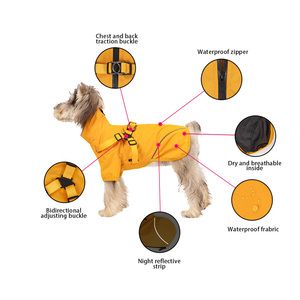 Ropa <span class=keywords><strong>impermeable</strong></span> para perros, arnés <span class=keywords><strong>impermeable</strong></span>, ropa para mascotas, traje para gatos, <span class=keywords><strong>salchicha</strong></span>, chaqueta de lluvia para perros con etiqueta privada - Product Image 2