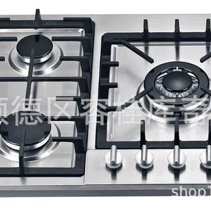 เตาแก๊สแบบฝัง 5 หัวเตา สแตนเลส 3.3KW 2.75KW 1.75KW 1.75KW 1.0KW - Product Image 3