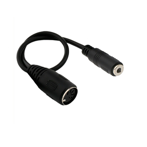 Câble audio 3,5 mm vers MIDI DIN 5/7/8 broches - Utilisation microphone, gaine PVC argentée, blindage tressé, connecteur mâle-mâle en stock - Product Image 4